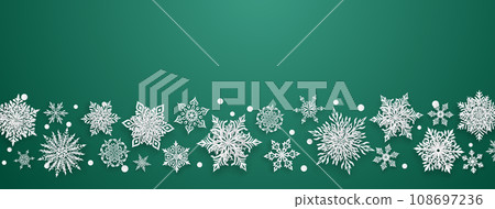 Christmas illustration with paper snowflakes 108697236