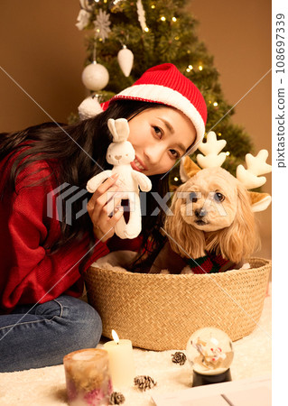 與寵物狗一起過聖誕節 108697339