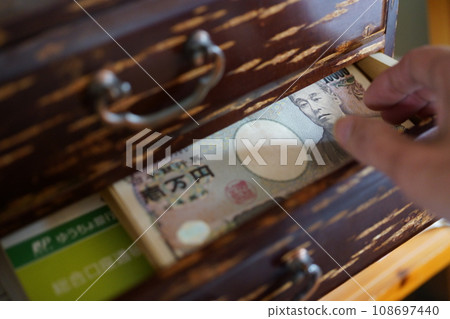 Money in the chest of drawers, chest of drawers deposits Money in the chest of drawers, chest of drawers deposits 108697440