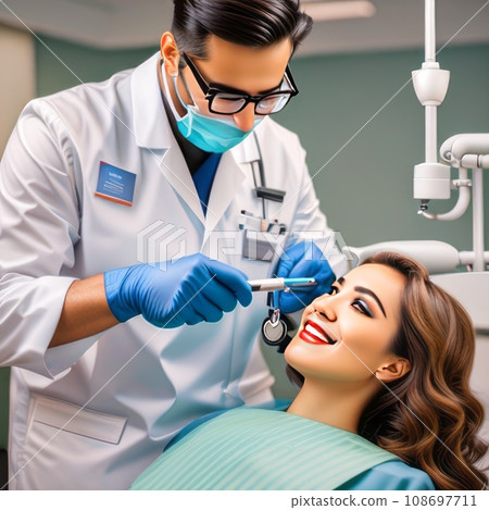 Illustration of a dentist's work.  108697711