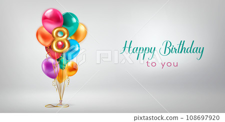 Festive birthday illustration with balloons 108697920