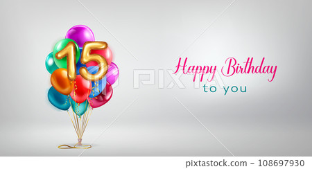 Festive birthday illustration with balloons Festive birthday illustration with balloons 108697930