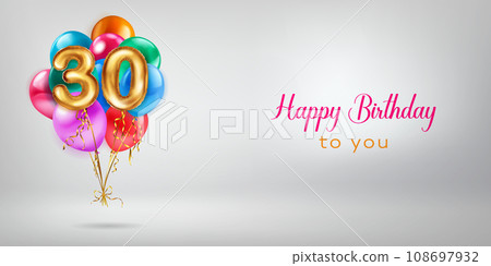 Festive birthday illustration with balloons 108697932