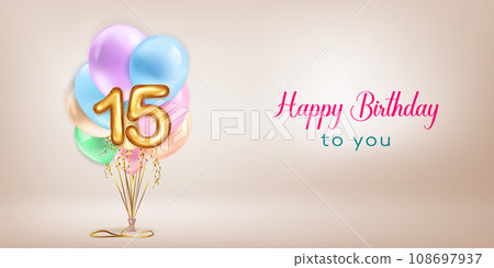 Festive birthday illustration with balloons Festive birthday illustration with balloons 108697937
