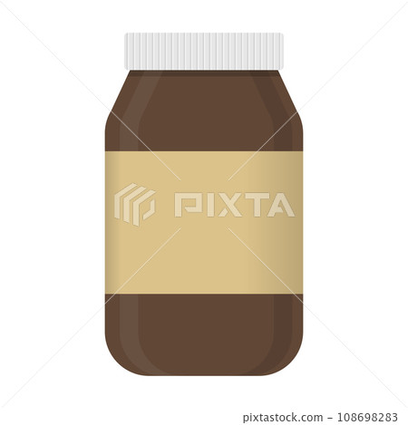 Brown medicine pill bottle isolated on white background. Brown medicine pill bottle isolated on white background. 108698283