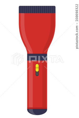 Modern Tourist flashlight isolated on white. Vector illustration in flat style. Modern Tourist flashlight isolated on white. Vector illustration in flat style. 108698322