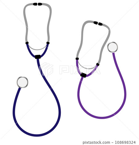 Medical stethoscope in different positions. Vector illustration in flat style. Medical stethoscope in different positions. Vector illustration in flat style. 108698324