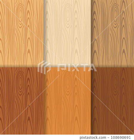 Set of Wood textures, different colors. Vector illustration. 108698691