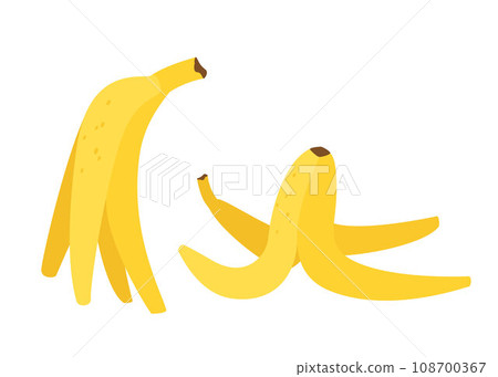 Banana peel. Organic trash. Waste. Trash sorting, recycling. Vector illustration. 108700367