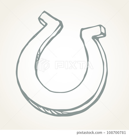 Iron Horseshoe. Vector Drawing Icon Stock Vector - Illustration of