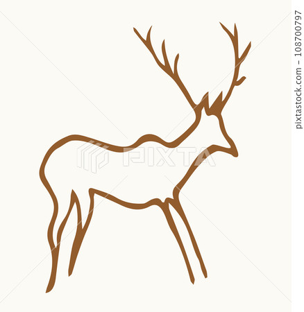 Primitive rock painting. Vector drawing Primitive rock painting. Vector drawing 108700797