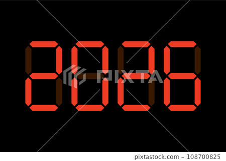 Digital New Year numbers isolated on black background Digital New Year numbers isolated on black background 108700825