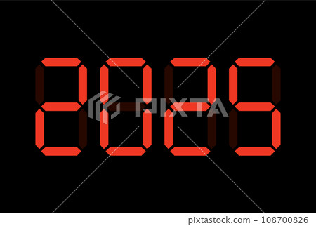 Digital New Year numbers isolated on black background Digital New Year numbers isolated on black background 108700826