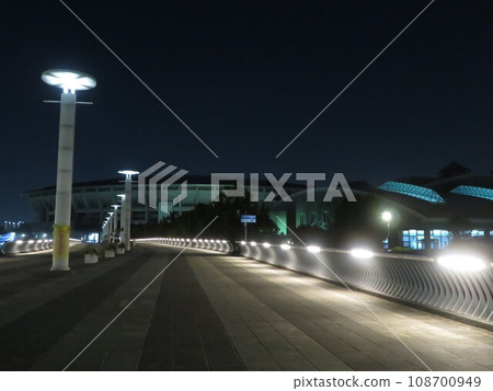 Nissan Stadium at night 108700949
