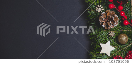 Frame of christmas tree decor 108701096