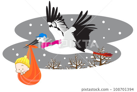 嬰兒和鸛（冬季） 108701394