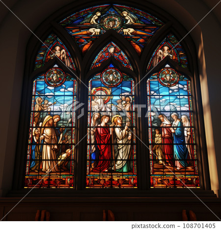 Stained glass of church 108701405