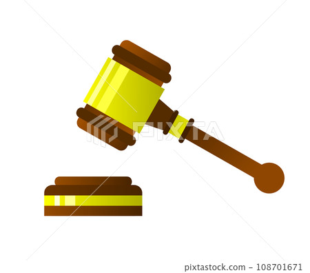 Illustration of a mallet used in trials and auctions Illustration of a mallet used in trials and auctions 108701671