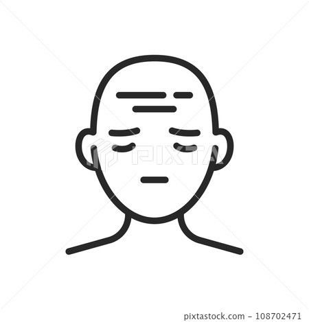 Tension Headache Icon. Vector Isolated Linear Editable Sign of Dizziness and Sick for Medical and Healthcare Use. Type of Head Pain Tension Headache Icon. Vector Isolated Linear Editable Sign of Dizziness and Sick for Medical and Healthcare Use. Type of Head Pain 108702471