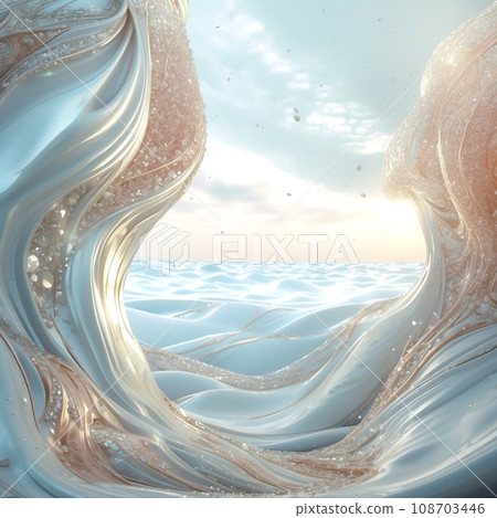 Abstract background with gems and waves 108703446