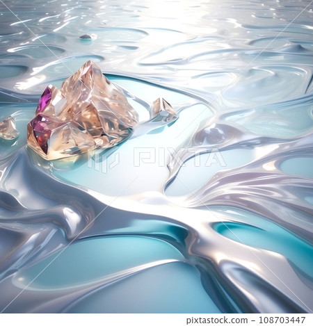 Abstract background with gems and waves 108703447