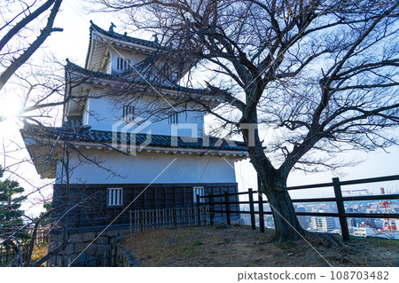 [Japan's 100 Famous Castles] Marugame Castle, Tenshu 5 seen from the main castle, Marugame City, Kagawa Prefecture 108703482