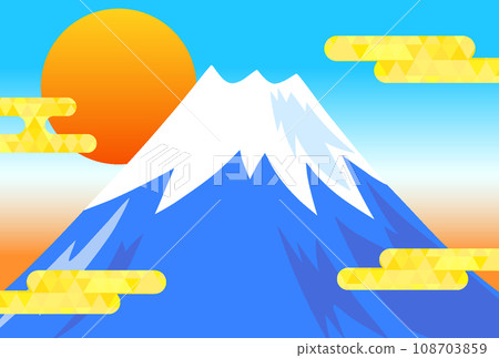 日出時的富士山（有雲） 108703859