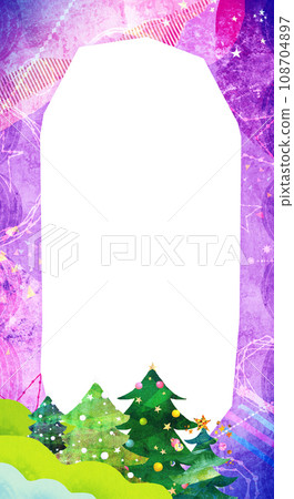 Cute Christmas frame background material purple background 108704897