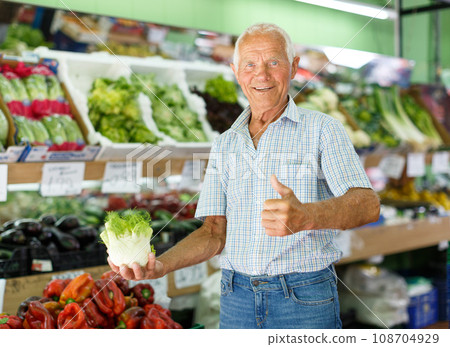 Happy purchaser at farmer market Happy purchaser at farmer market 108704929