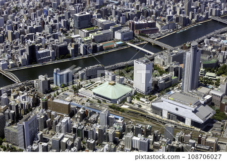 Aerial view around Ryogoku Station 108706027