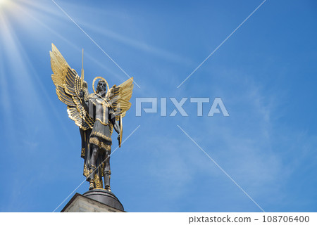 Kyiv, Ukraine. May 2023. Monument to the Archangel Michael 108706400