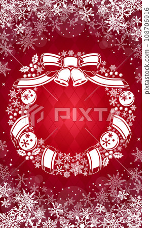 雪花聖誕花圈frame_red_vertical 2 雪花聖誕花圈frame_red_vertical 2 108706916