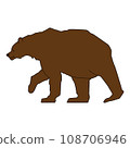 側身棕熊棕色的插圖 108706946