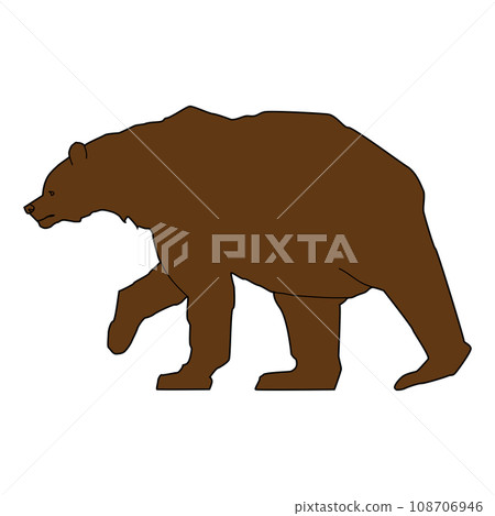 側身棕熊棕色的插圖 108706946