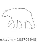 白色側身棕熊的插圖 108706948