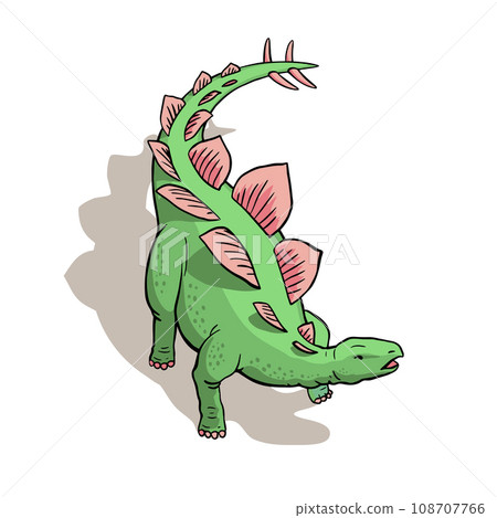Big stegosaurus lizard on white background 108707766