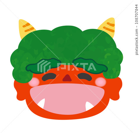 [Setsubun material] Laughing red demon face 108707844