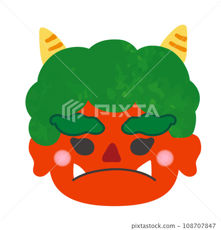 [Setsubun material] Red demon face 108707847