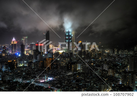 Taipei 101 at Night Panorama 108707902