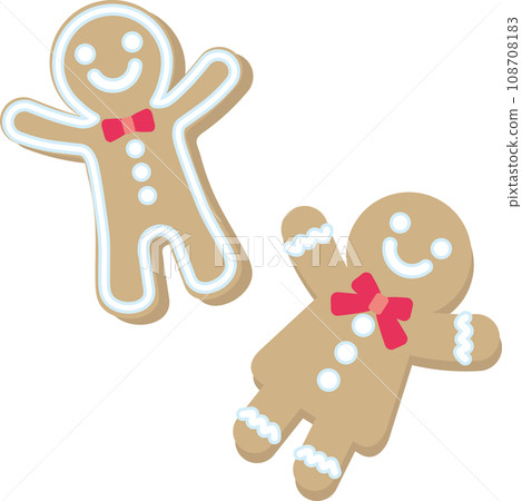 Christmas pattern icon_Christmas sweets_gingerbread man_2 pieces 108708183