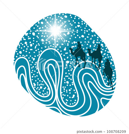 Three old orient Magi following east comet leading to new born holy baby Jesus Christ in Bethlehem present gifts gold, frankincense, myrrh. Merry Christmas. hand drawing. Not AI, Vector illustration Three old orient Magi following east comet leading to new born holy baby Jesus Christ in Bethlehem present gifts gold, frankincense, myrrh. Merry Christmas. hand drawing. Not AI, Vector illustration 108708209