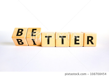 Better or bitter symbol. Concept word Better and Bitter on wooden cubes. Beautiful white table white background. Business and better or bitter concept. Copy space. Better or bitter symbol. Concept word Better and Bitter on wooden cubes. Beautiful white table white background. Business and better or bitter concept. Copy space. 108708454