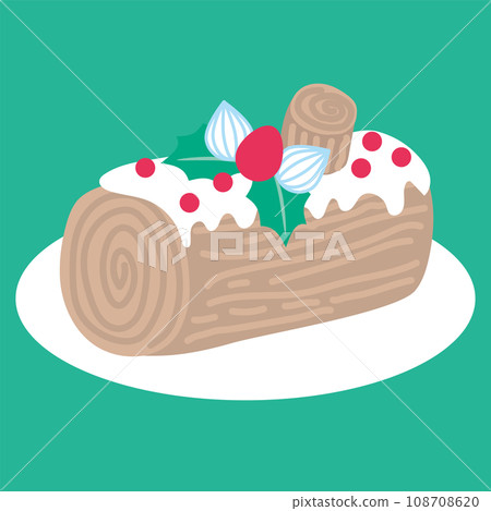 Christmas sweets_Buche de Noel_Stump Christmas cake 108708620