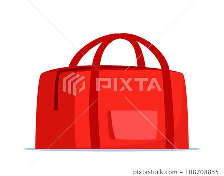 Red travel bag or bag for sportswear. Duffel bag for training and fitness. Vector illustration. Red travel bag or bag for sportswear. Duffel bag for training and fitness. Vector illustration. 108708835