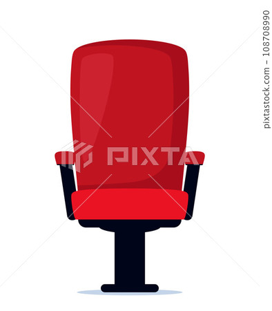 Cinema movie theater red comfortable chair, vector illustration. Cinema movie theater red comfortable chair, vector illustration. 108708990
