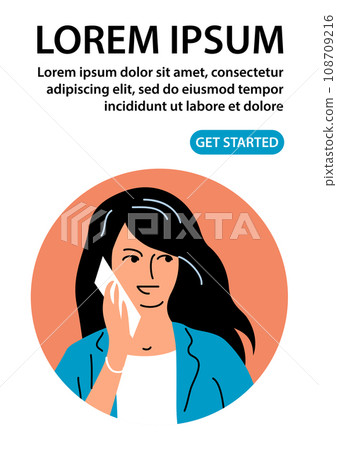Girl talking on the phone Girl talking on the phone 108709216