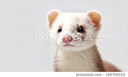 ferret on white background 108709228