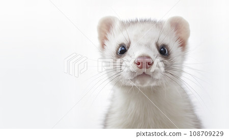 ferret on white background 108709229