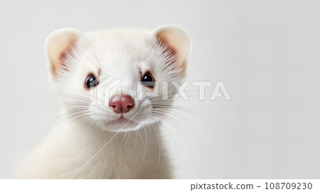 ferret on white background 108709230