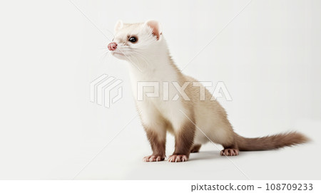 ferret on white background 108709233